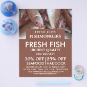 Vis, visser/vrouw, vismarkt Adverteren Flyer (Enkel)