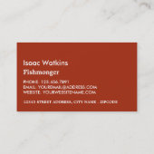 Vis, visser/vrouw, vismarkt visitekaartje (Achterkant)