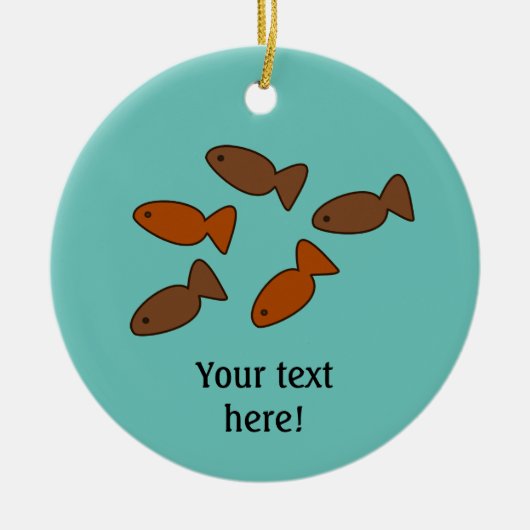 Vis vormde behandelingen met aangepaste tekst voor keramisch ornament (Voorkant)