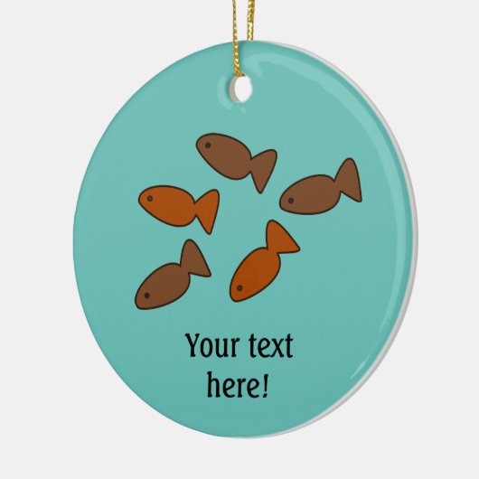 Vis vormde behandelingen met aangepaste tekst voor keramisch ornament (Links)