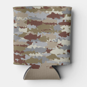 Vis Vrolijk Bruine Camouflage Blikjeskoeler