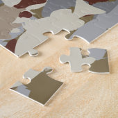 Vis Vrolijk Bruine Camouflage Legpuzzel (Zijkant)