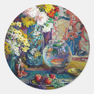 Vis, Vruchten en Bloemen   Kathryn E. Cherry Ronde Sticker