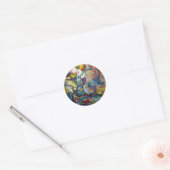 Vis, Vruchten en Bloemen | Kathryn E. Cherry Ronde Sticker (Envelop)