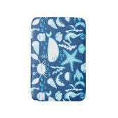 Vis Walvis Krab Zeesterren Zeepaardje Onder het Ze Badmat (Voorkant Verticaal)