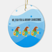 VIS WENS JE EEN PRETTIG KERSTFEES KERAMISCH ORNAMENT (Links)