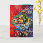 Vis Wenskaart Kaart (Gele Bloem)