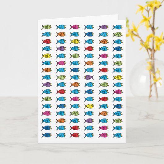 Vis Wenskaart Kaart (Gele Bloem)