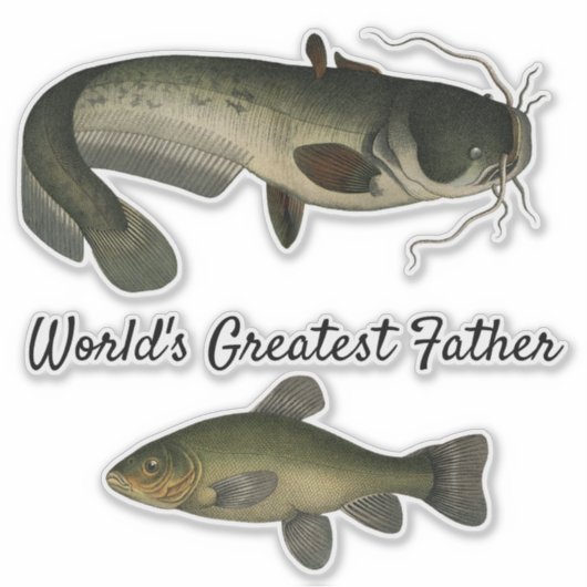  vis werelden grootste vader sticker (Voorkant)