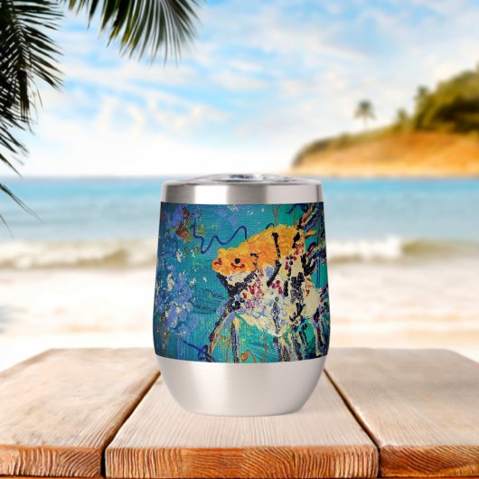 Vis Wijn Tumbler Waterfles (Strand (Gedraaid) )