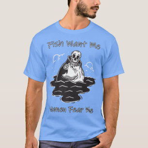 Vis wil dat vrouwen bang zijn voor grappige skelet t-shirt