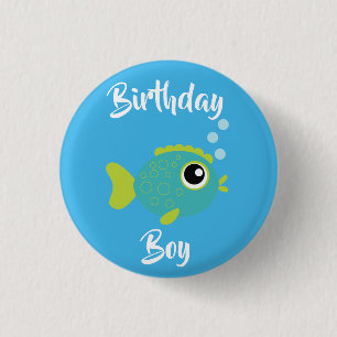 Vis Zee Oceaan Kinderverjaardag Aquarium Ronde Button 3,2 Cm