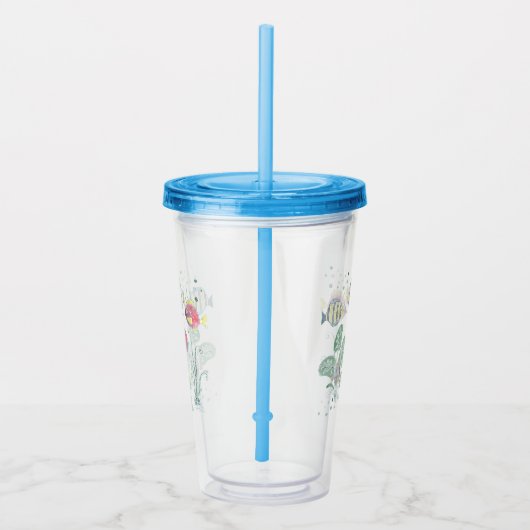 Vis, zeebodem, zee. acryl drinkbeker (Rechts)