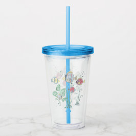 Vis, zeebodem, zee. acryl drinkbeker