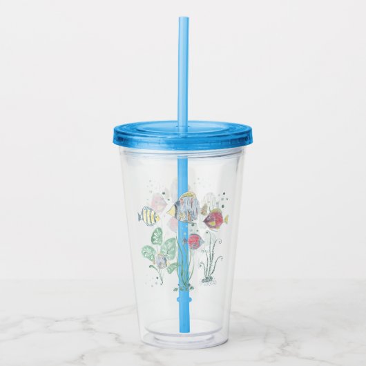 Vis, zeebodem, zee. acryl drinkbeker (Voorkant)