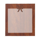 Vis Zodiac-teken in stijl van rijk mahoniehoutnerf Notitieblok (Voorkant)