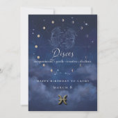 Vis Zodiac Verjaardagsuitnodiging Kaart (Voorkant)