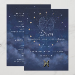 Vis Zodiac Verjaardagsuitnodiging Kaart