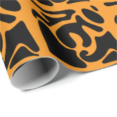 Vis Zwart en Sinaasappel Freeform Pattern Cadeaupapier (Rol Hoek)