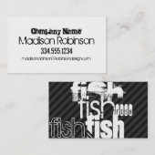 Vis; zwarte en donkergrijze strepen visitekaartje (Voorkant / Achterkant)