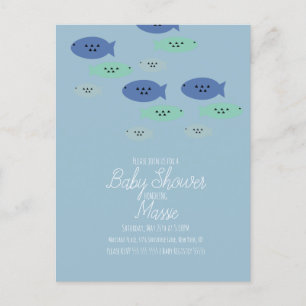 Vis zwemmen Aquarium Baby Shower Briefkaart