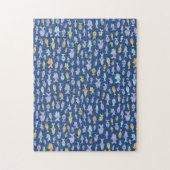 Vis zwemmen Kute Nautical Pattern uitdagend Legpuzzel (Verticaal)