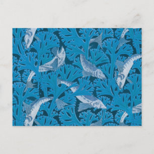 Vis Zwemmen Zeewier Koraal Blauw  Classic Briefkaart