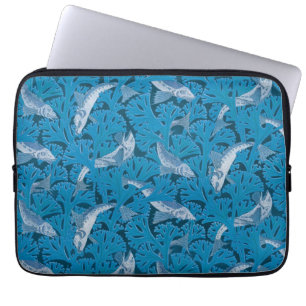 Vis Zwemmen Zeewier Koraal Blauw Classic Laptop Sleeve