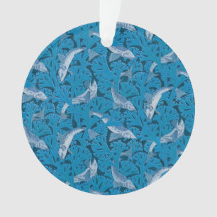 Vis Zwemmen Zeewier Koraal Blauw Classic Ornament