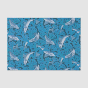 Vis Zwemmen Zeewier Koraal Blauw  Classic Tissuepapier