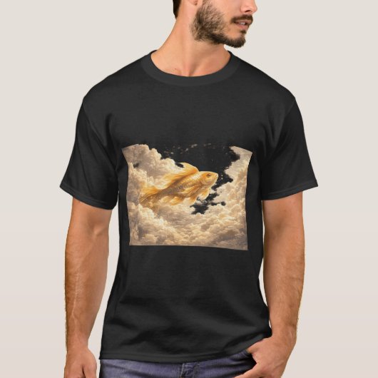 Vis zwemt door wolken t-shirt (Voorkant)