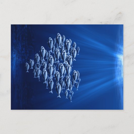 vis zwerft onder water hart briefkaart (Voorkant)