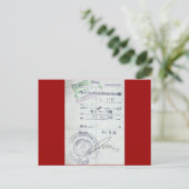 Visa- en instapstempels uit het communistische Oos Briefkaart (Staand voorkant)