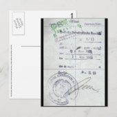 Visa- en instapstempels uit het communistische Oos Briefkaart (Voorkant / Achterkant)