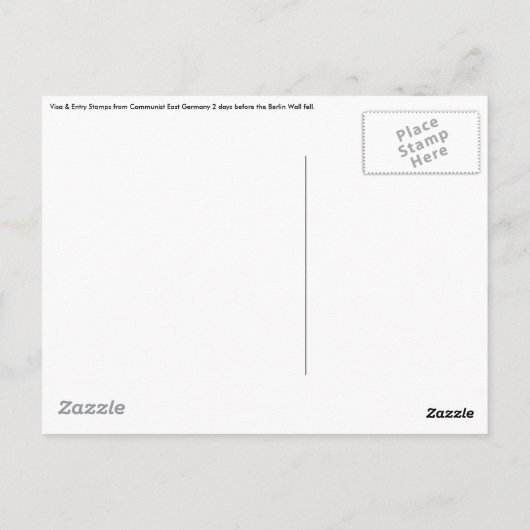 Visa- en instapstempels uit het communistische Oos Briefkaart (Achterkant)