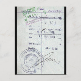 Visa- en instapstempels uit het communistische Oos Briefkaart