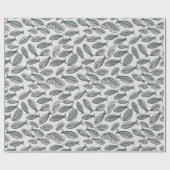 visachtige bladeren cadeaupapier (Vlak)