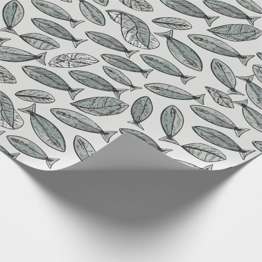 visachtige bladeren cadeaupapier (Hoek)