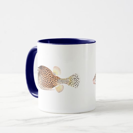 visafdruk met spotvis - dubbelvis mok (Voorkant links)