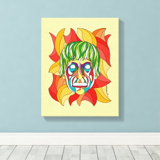 Visage Grimace Canvas Afdruk (Insitu (Houten vloer))