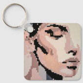 Visage paisible en pixel art sleutelhanger (Voorkant)