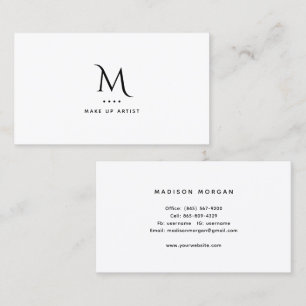 Visagist Bedrijfskaart Minimalistisch Monogram Visitekaartje
