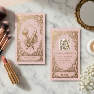 Visagist Bedrijfskaart Vintage Boho Schoonheid Visitekaartje