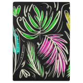 Visagist Bright Jungle Doodles Zwart Klembord (Achterkant)
