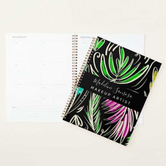 Visagist Bright Jungle Doodles Zwart Planner (Display)