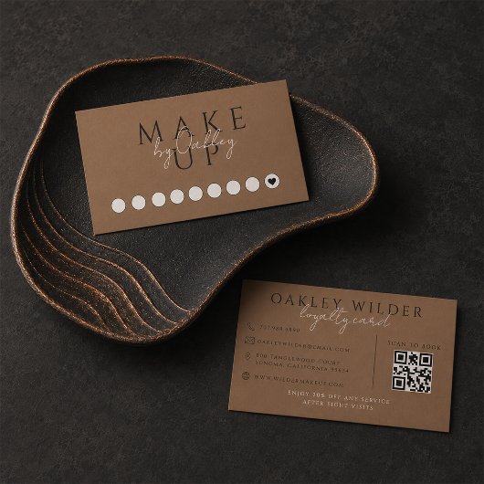 Visagist Donker Terracotta QR-code Klantenkaartje