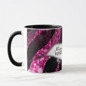 Visagist Glam Roze Glitter Lippen Zebraprint Mok (Links)