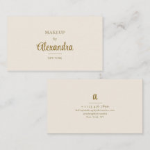 Visagist Goud Beige Elegant Schrift Minimalistisch