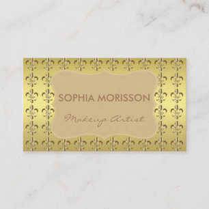 Visagist Gouden Fleur-de-lis Gouden Monogram Visitekaartje