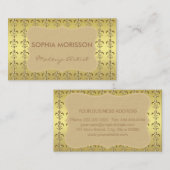 Visagist Gouden Fleur-de-lis Gouden Monogram Visitekaartje (Voorkant / Achterkant)